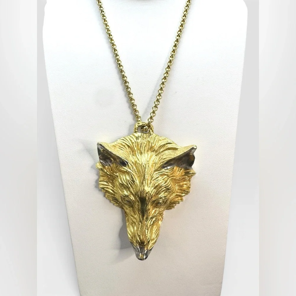 HARRY ROSENFELD Rare Vintage Figural WOLF Head Pendant Necklace
